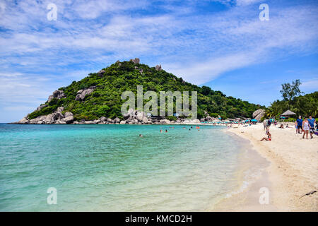 Belle plage de Thaïlande Nang Yuan island, la destination touristique populaire à proximité de l'île de Samui dans le golfe de Thaïlande Banque D'Images