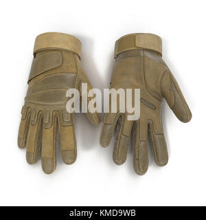 Vue de dessus les gants soldat isolé sur blanc. 3d illustration Banque D'Images