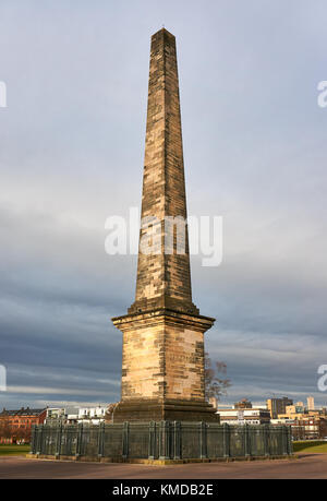 Glasgow, Royaume-Uni - 1 décembre 2017 : monument Nelson situé dans Glasgow Green Park. Banque D'Images