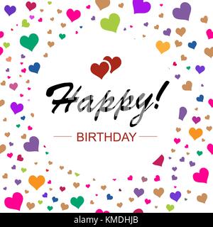 Template design pour carte horizontale. joyeux anniversaire en cercle sur Illustration de Vecteur