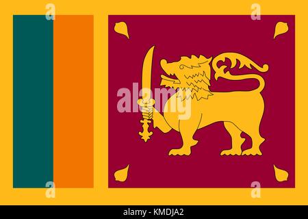 Drapeau national du Sri Lanka. vector illustration, Gabarit Illustration de Vecteur