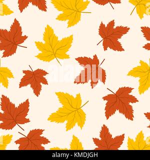 Les feuilles d'automne modèle homogène. abstract vector background Illustration de Vecteur