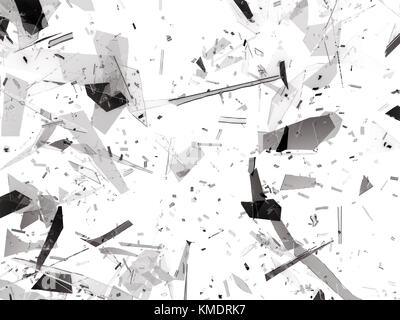 Trous de balle morceaux de verre brisés ou brisés. rendu 3d illustration 3d. Banque D'Images