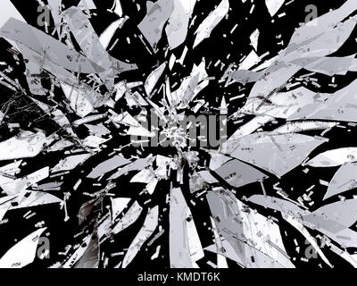 Des éclats de verre ou fractionnés isolated on black Banque D'Images