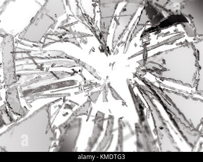 Des morceaux de verre brisés ou démolies isolated over white Banque D'Images