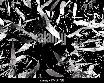 Des morceaux de verre brisés ou divisé isolated on black Banque D'Images