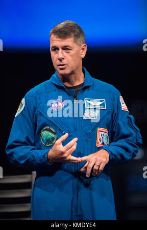 L'astronaute de la nasa shane kimbrough parle de son temps à bord de la station spatiale internationale au cours de l'expédition Expédition 49 et 50 au Smithsonian National Air and Space Museum Le 12 septembre 2017 à Washington, DC. (Photo par aubrey gemignani via planetpix) Banque D'Images