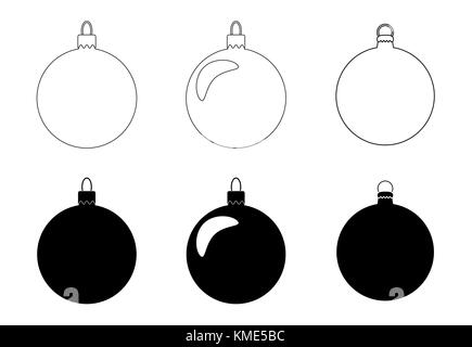 Babiole simple ossature fixés pour arbre de Noël isolé sur fond blanc Illustration de Vecteur