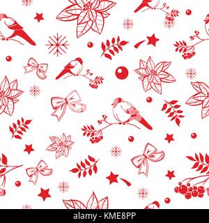 Noël et nouvel an seamless background pattern. Vacances d'hiver thème. Illustration de Vecteur