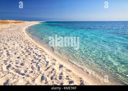 Est Arutas beach, Sardaigne, Italie, Europe. Est Arutas est connue comme la plage des grains de riz. Banque D'Images