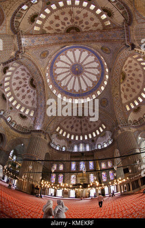 Intérieur de la Mosquée Bleue, Istanbul, Turquie Moschee Banque D'Images