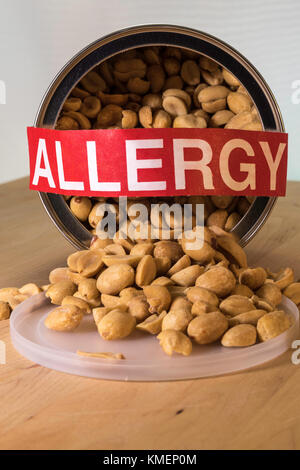 Alerte à l'allergie pour l'arachide Banque D'Images