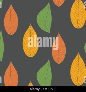 Fond d'organique transparente simple avec un motif de feuilles et vert feuille dans un style linéaire. Illustration de Vecteur