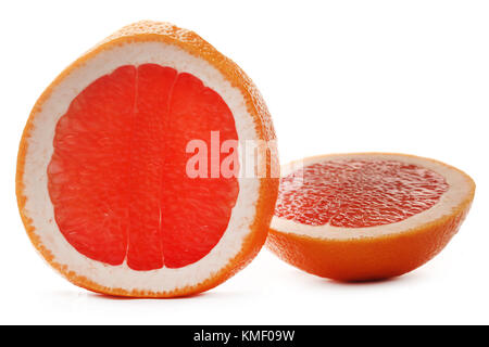 Pamplemousse bio sur fond blanc Banque D'Images