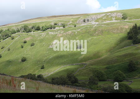 Vues de près de Angram entre Thwaite et Keld dans la région de Swaledale, Yorkshire du Nord, Yorkshire Dales, Richmondshire, Royaume-Uni. Tourisme Banque D'Images