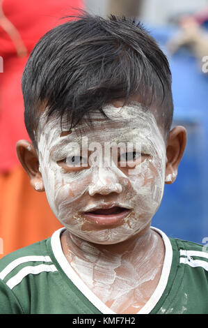 Portrait d'un garçon moken, archipel de Mergui, myanmar Banque D'Images