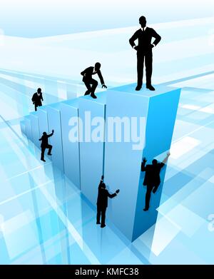 Silhouette Business People Competition concept Illustration de Vecteur