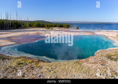 West Thumb geyser basin dans le parc national de Yellowstone, États-Unis Banque D'Images