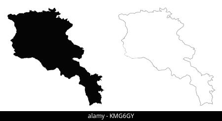 L'Arménie contour plan Illustration de Vecteur