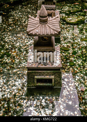 Fontaines-chinois avec beaucoup de pièces dans l'eau - concept de la superstition Banque D'Images