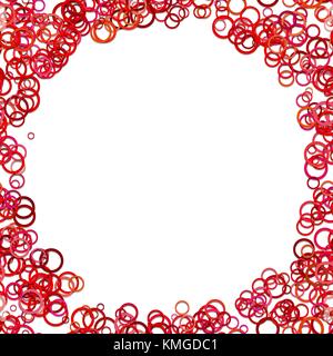 Background aléatoire couleur tendance - design graphique vectoriel de bagues rouges sur fond blanc Illustration de Vecteur