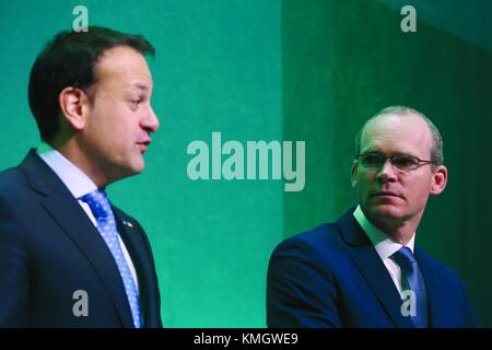 08/12/2017 brexit. percée. représenté un premier ministre (Taoiseach), leo varadkar td parler aux médias lors d'une conférence de presse dans les édifices gouvernementaux à Dublin sur la phase un brexit accord conclu ce matin à Bruxelles. photo : sam boal/rollingnews.ie Banque D'Images