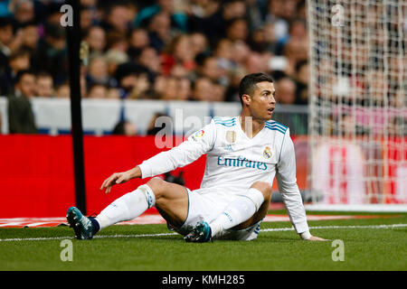 Madrid, Espagne. 9 Décembre, 2017. Cristiano Ronaldo dos Santos du Real Madrid. dans l'action. La Liga entre le Real Madrid vs Sevilla FC au Santiago Bernabeu à Madrid, Espagne, le 9 décembre 2017 . Más Información Gtres Crédit : Comuniación sur ligne, S.L./Alamy Live News Banque D'Images