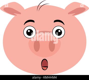 Cochon terrifié kawaii emoji vector illustration design Illustration de Vecteur