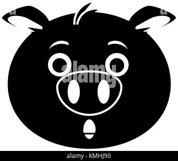 Cochon terrifié kawaii emoji vector illustration design Illustration de Vecteur