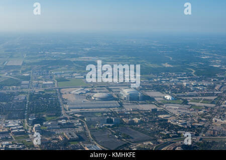 Zone metropolis de Houston, Texas banlieue d'en haut dans un avion Banque D'Images