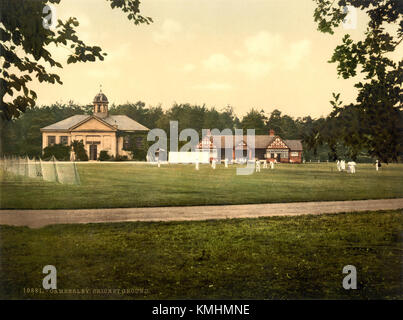 Collège militaire royal de Sandhurst, terrains de cricket, Camberley, Surrey, Angleterre, ca. 1895 Banque D'Images