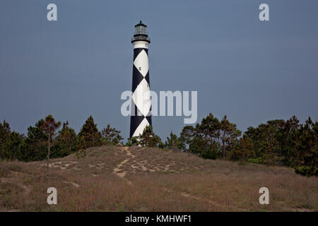 Nc01022-00...Caroline du Nord - journée distinctif marquage sur le Cape Lookout lumière dans Cape Lookout National Seashore. Banque D'Images