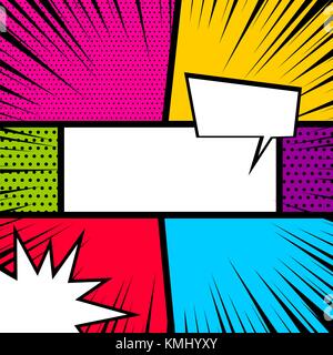 Pop art comic book toile couleur Illustration de Vecteur