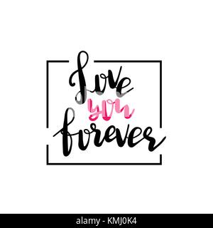 Valentines Day lettrage calligraphie Illustration de Vecteur