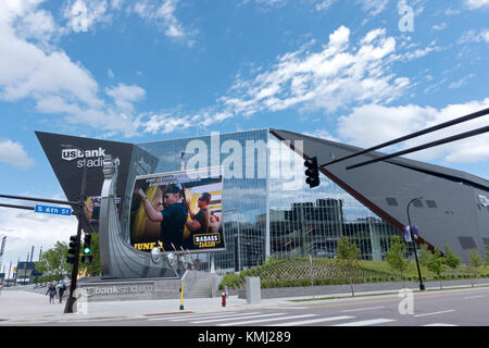 US Bank Stadium hôte de la Super Bowl 2018 accueil de l'IIL Minnesota NFL football team. Minneapolis Minnesota MN USA Banque D'Images