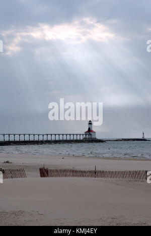 Michigan City Lighthouse Banque D'Images