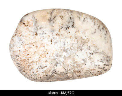 La prise de vue macro des eaux minérales naturelles rock - spécimen d'Albite pebble stone isolé sur fond blanc de Lovozero, Russie, la Carélie Massif Banque D'Images
