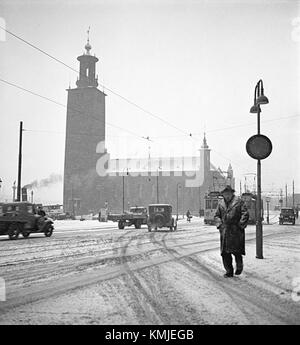 L'hôtel de ville de Stockholm, un point de repère à Stockholm, en Suède, est connu pour son architecture distinctive et comme le lieu du banquet du prix Nobel, reflétant l'importance historique et culturelle de l'cityÂ. Banque D'Images