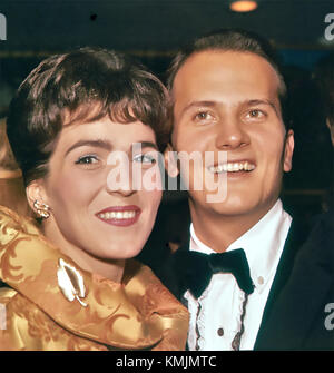 Pat BOONER chanteur américain avec sa femme Shirley vers 1962 Banque D'Images