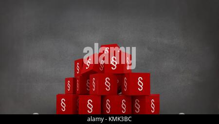 Digital composite de symbole de la section Icônes sur fond gris Banque D'Images