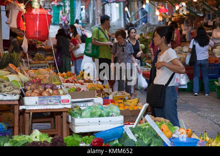 Marché de rue Mid-Levels, l'île de Hong Kong, SAR, Chine Banque D'Images