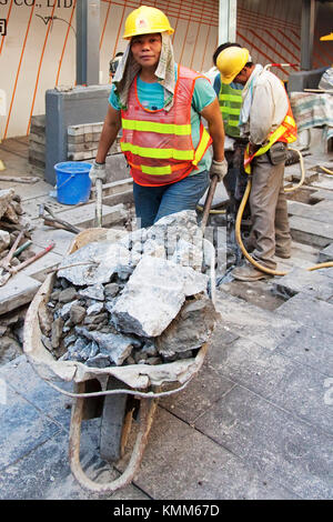 Les travailleurs de la construction, de l'île de Hong Kong, SAR, Chine Banque D'Images