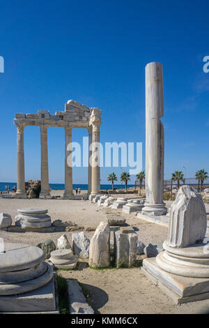 Temple d'Apollon, restes de l'ancienne Côté, UNESCO World Heritage site, province, Manavgat, Turquie riviera turque Banque D'Images