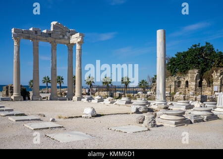 Temple d'Apollon, restes de l'ancienne Côté, UNESCO World Heritage site, province, Manavgat, Turquie riviera turque Banque D'Images