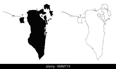 Bahreïn contour plan Illustration de Vecteur