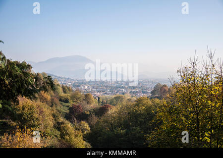 Paysage sur Bergame, citta alta, Lombardie, Italie Banque D'Images