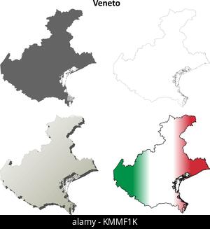 Veneto blank aperçu détaillé de l'ensemble de cartes Illustration de Vecteur