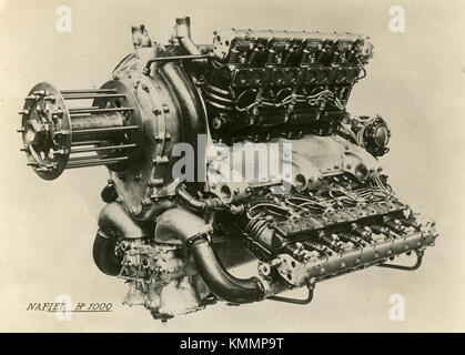 Moteur de l'appareil HP 1000 Napier, France 1920 Banque D'Images