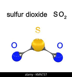 Molécule, 3d illustration, l'acide sulfurique Banque D'Images