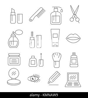 Ligne de cosmétiques Icons Illustration de Vecteur